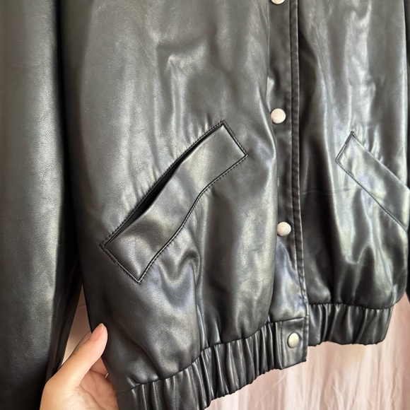 Black Faux Leather Jacket - Picture 3 of 3